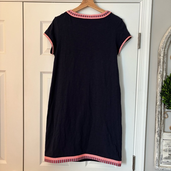 Boden Sena Embroidered Jersey Knit Dress Navy Pink 6R UK10 Classic Summer Spring - Picture 10 of 10
